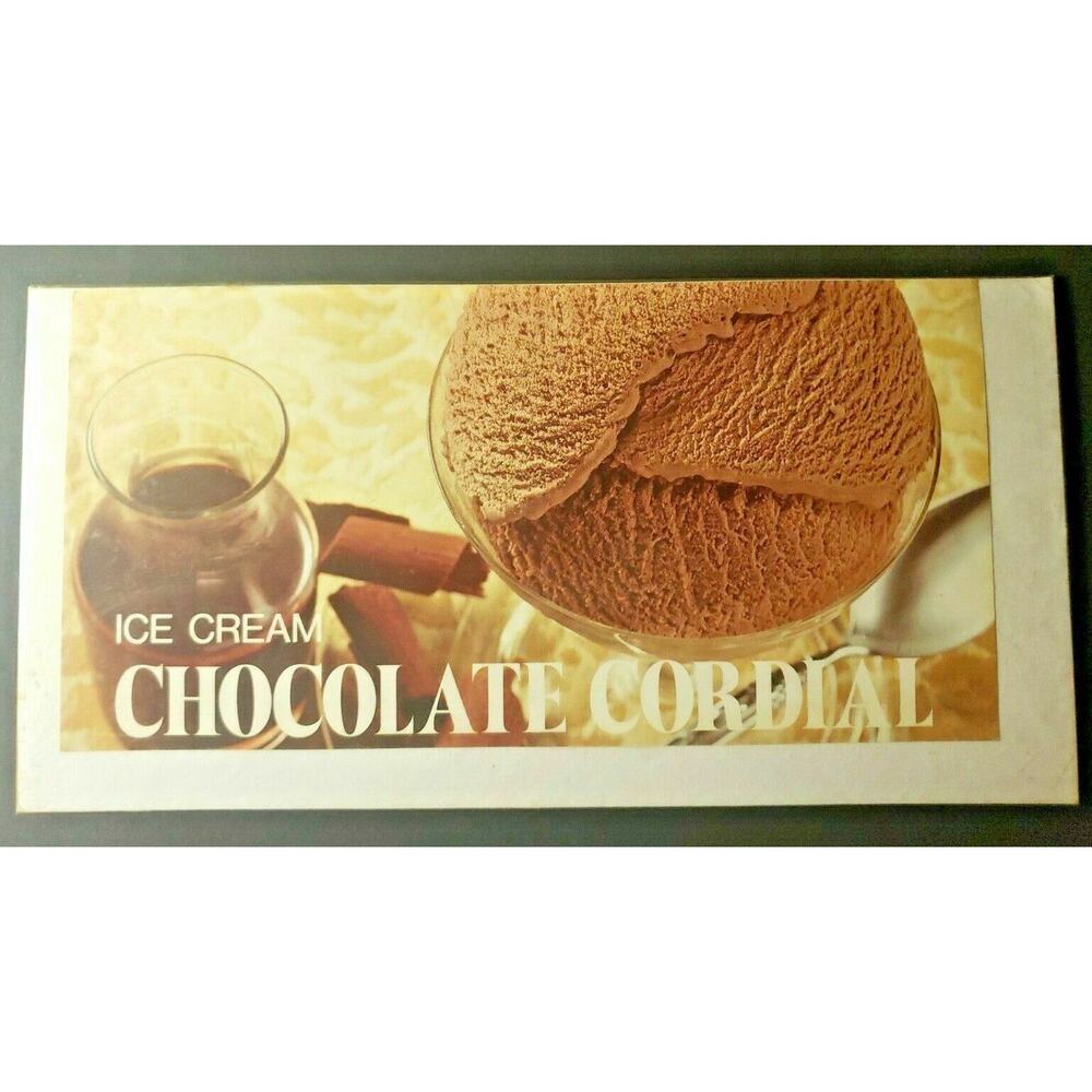 Vintage Ice Cream Parlor Diner Chocolate Cordial Ice Cream Paper Sign New